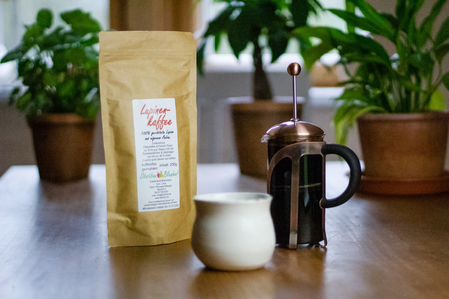 Geniessen Sie unseren Original Blanhof Lupinenkaffee zu jeder Tageszeit.