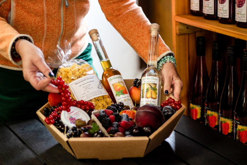 Individuell zusammengestellte Geschenkkörbe, nach Ihren Wünschen.